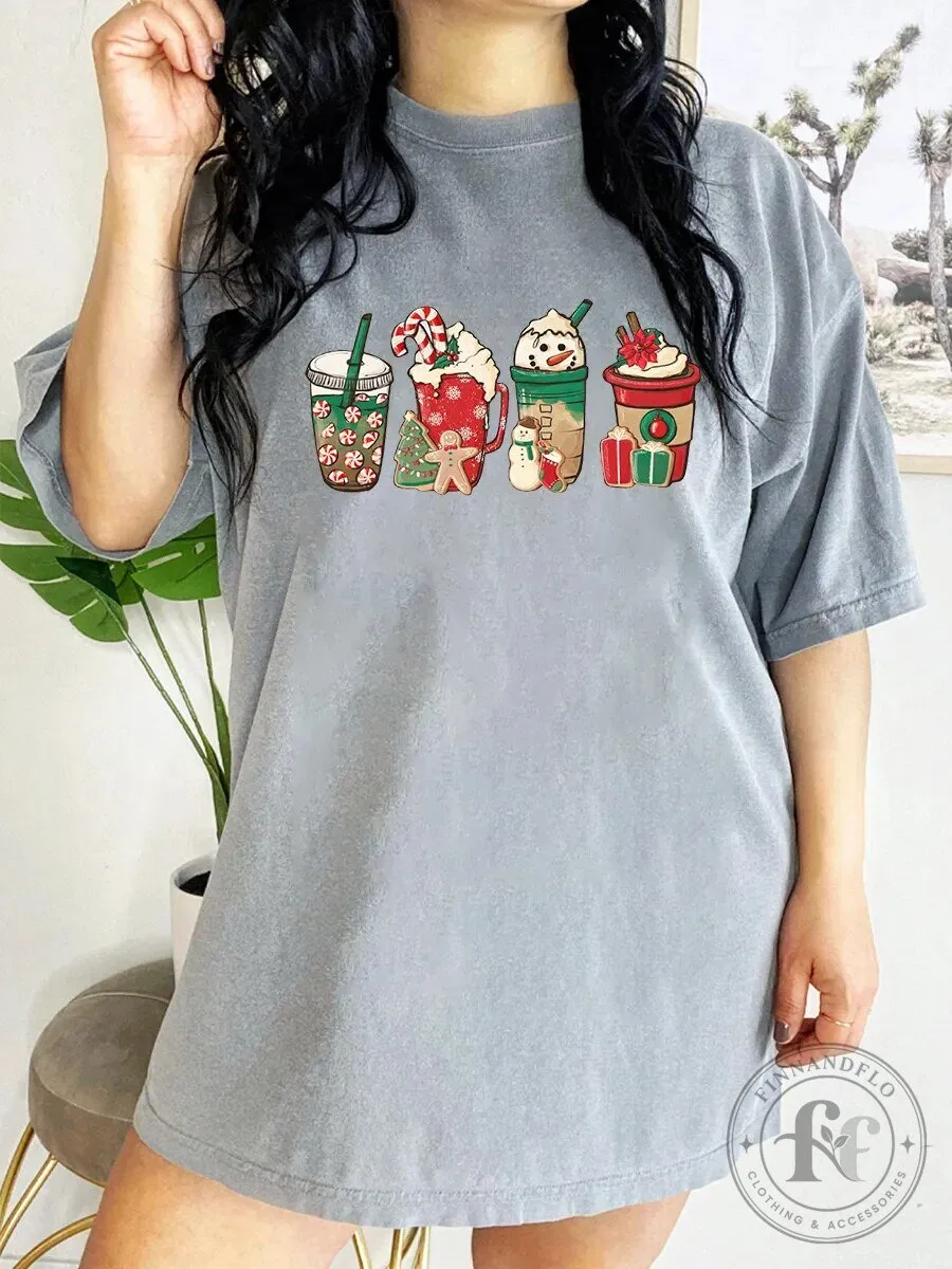 Christmas Coffee Drinks Holiday Season Gingerbread Man Peppermint T-Shirt