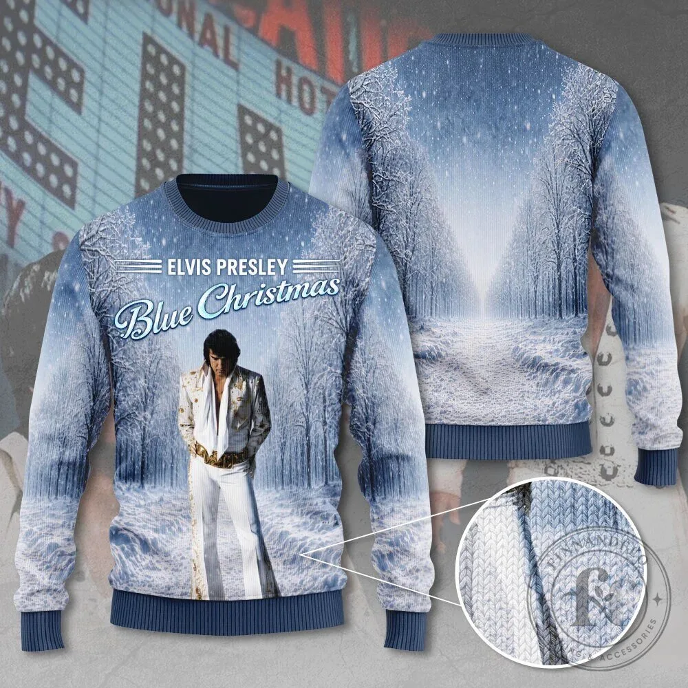 Elvis Presley Blue Christmas Winter Wonderland Sweatshirt