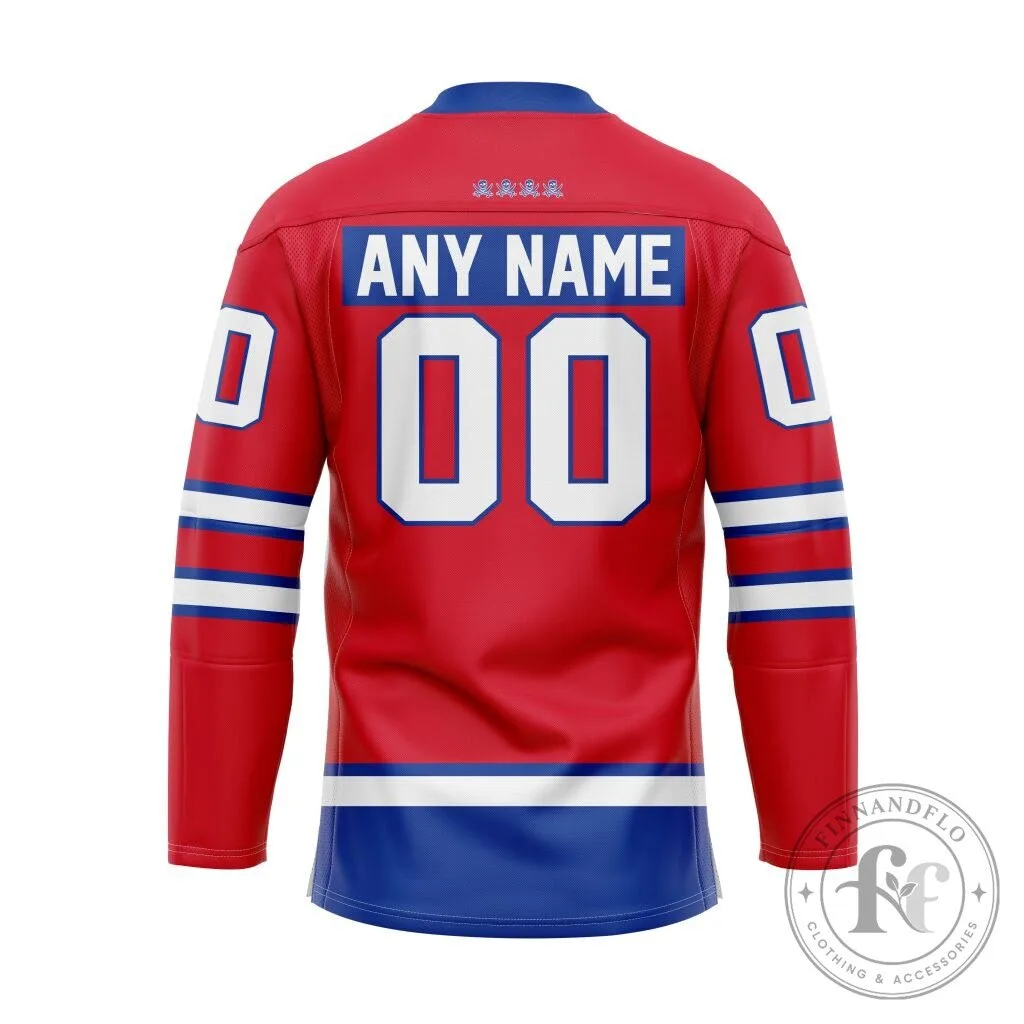 Des Moines Buccaneers USHL Ice Hockey Red Lace-Up Jersey 5 Des Moines Buccaneers USHL Ice Hockey Red Lace-Up Jersey