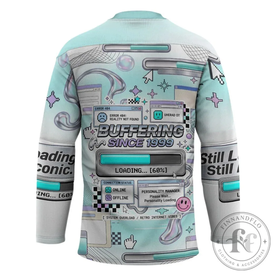Buffering Since 1999 Y2K Retro Internet Vibes Aesthetic Hockey Jersey 8 Buffering Since 1999 Y2K Retro Internet Vibes Aesthetic Hockey Jersey