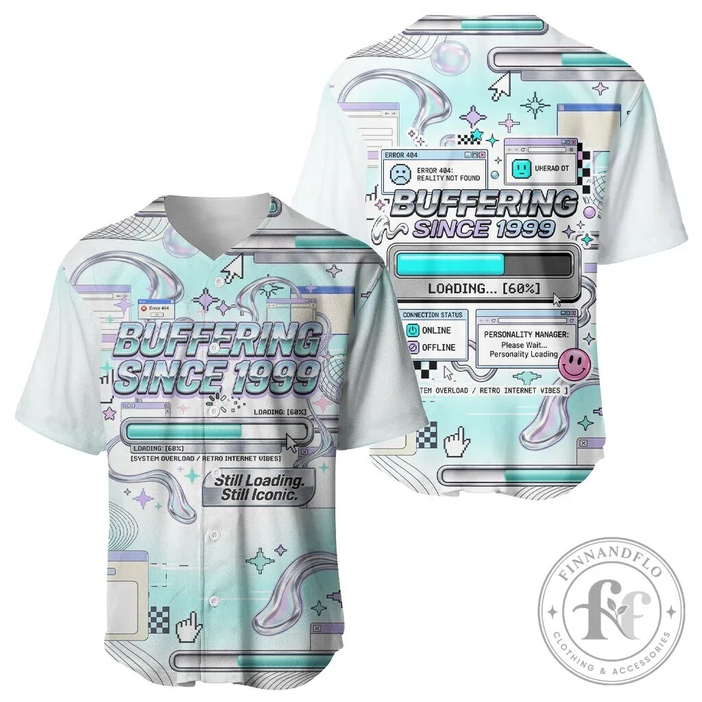 Buffering Since 1999 Retro Internet Vibes Still Loading Iconic Baseball Jersey 7 Buffering Since 1999 Retro Internet Vibes Still Loading Iconic Baseball Jersey