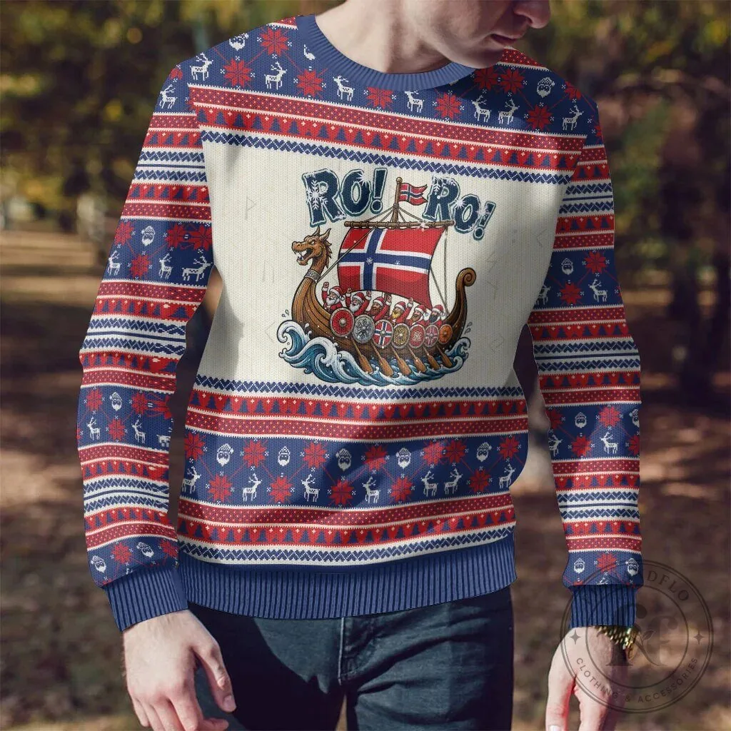 Norge Viking Santa Claus Ro Ro Ugly Christmas Holiday Sweater 13 Norge Viking Santa Claus Ro Ro Ugly Christmas Holiday Sweater