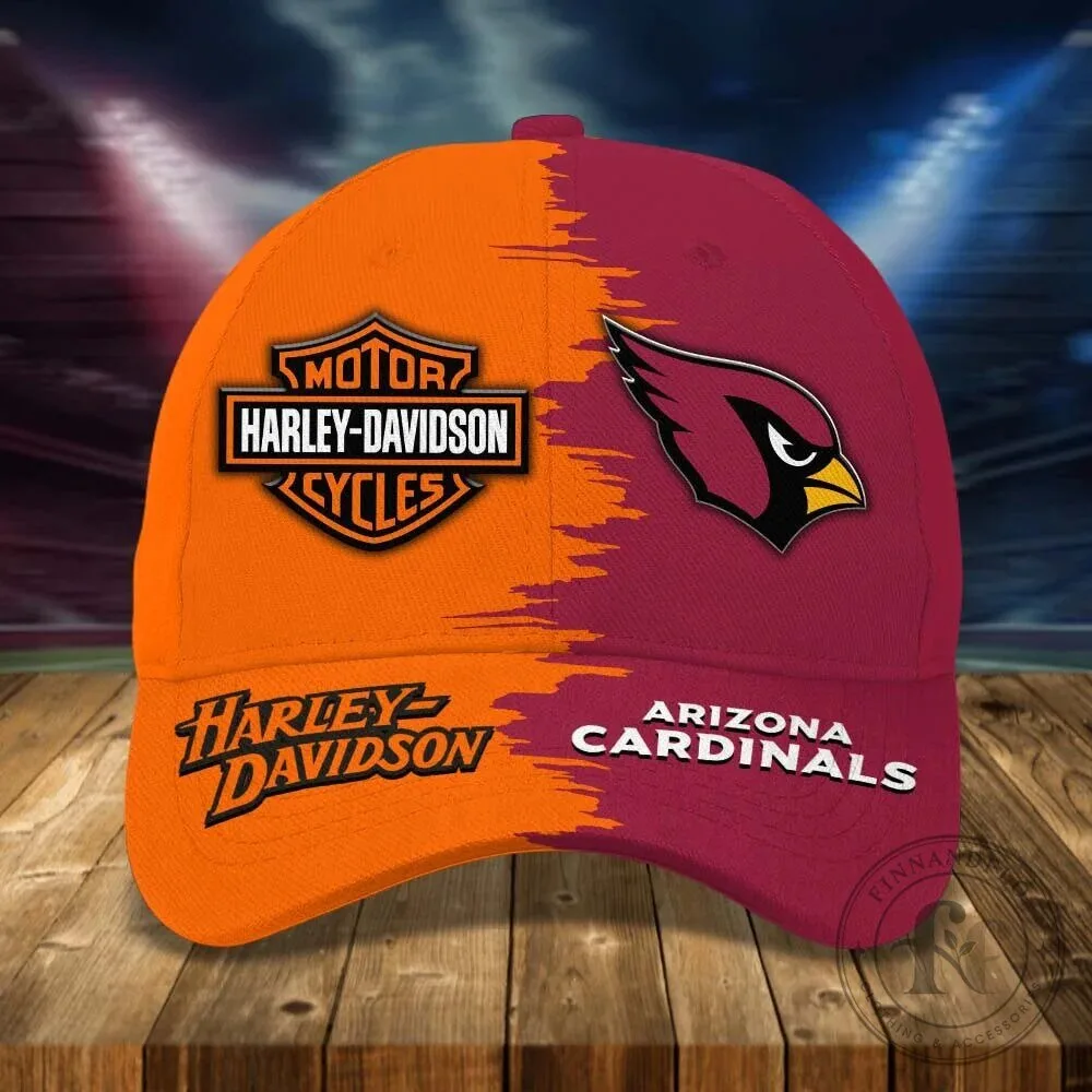 Arizona Cardinals Harley Davidson Motorcycle Fan Baseball Cap Hat