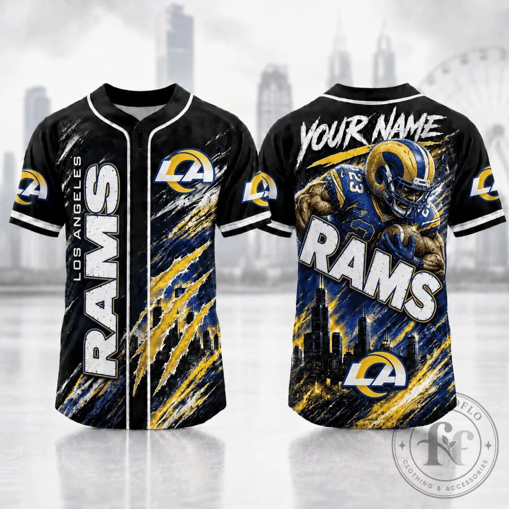 Los Angeles Rams Personalized Baseball Jersey for Football Fans Los Angeles Rams Personalized Baseball Jersey for Football Fans