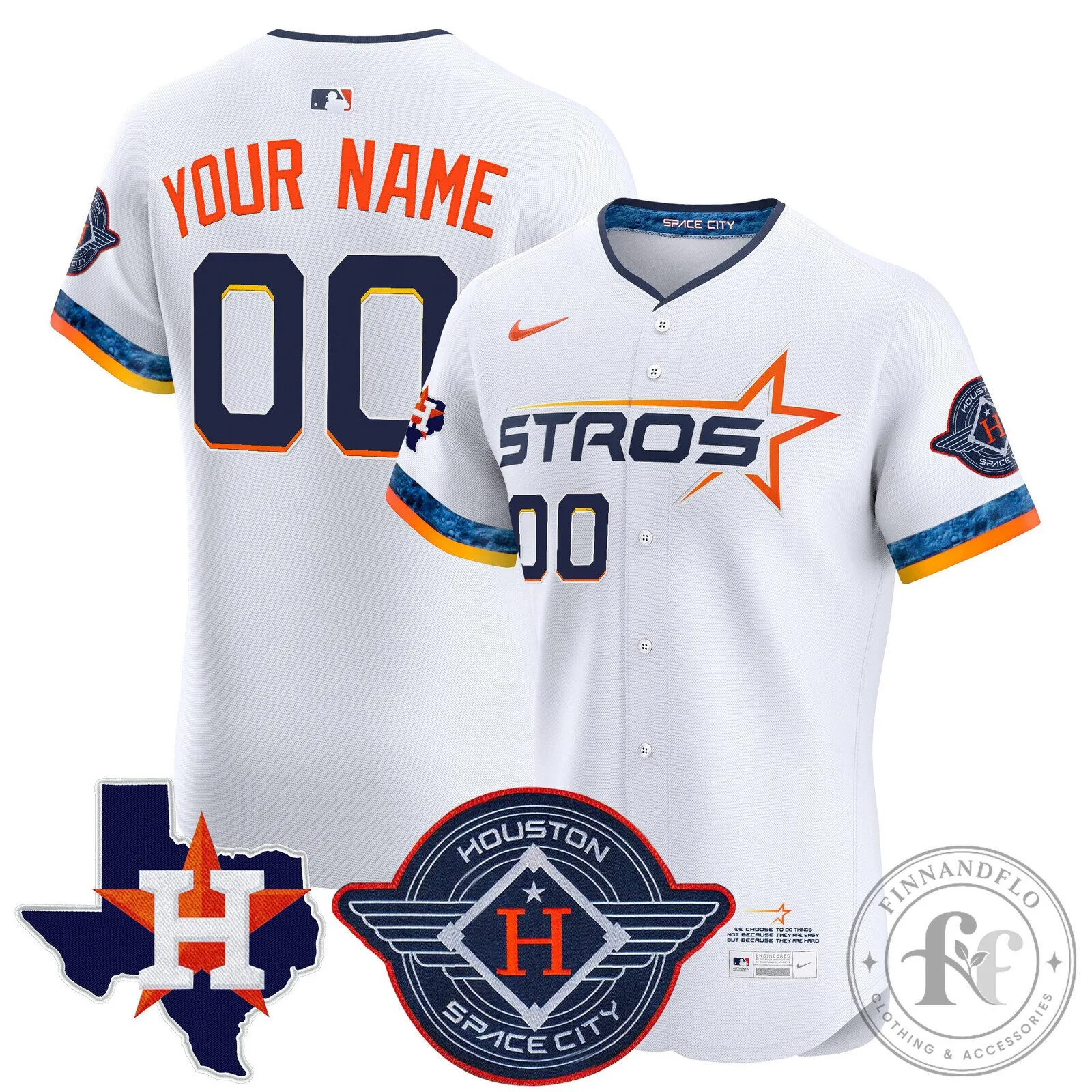 Houston Astros 2025 City Connect Texas Patch Custom Baseball Jersey