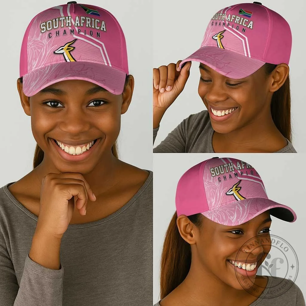South Africa Rugby Springboks Champion Pink Fan Cap Hat 11 South Africa Rugby Springboks Champion Pink Fan Cap Hat