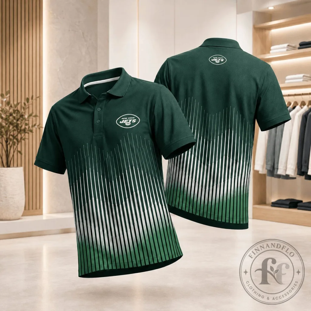 New York Jets Fan Shirt Dynamic Stripe Green NFL Polo Shirt