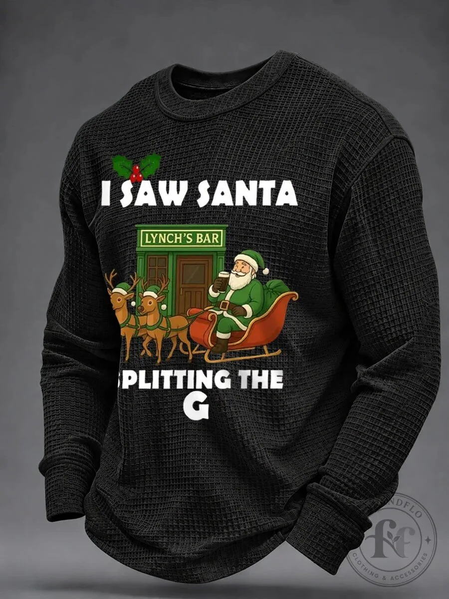 Funny Christmas Santa Claus Splitting The G Lynch's Bar Green Sweatshirt 10 Funny Christmas Santa Claus Splitting The G Lynch