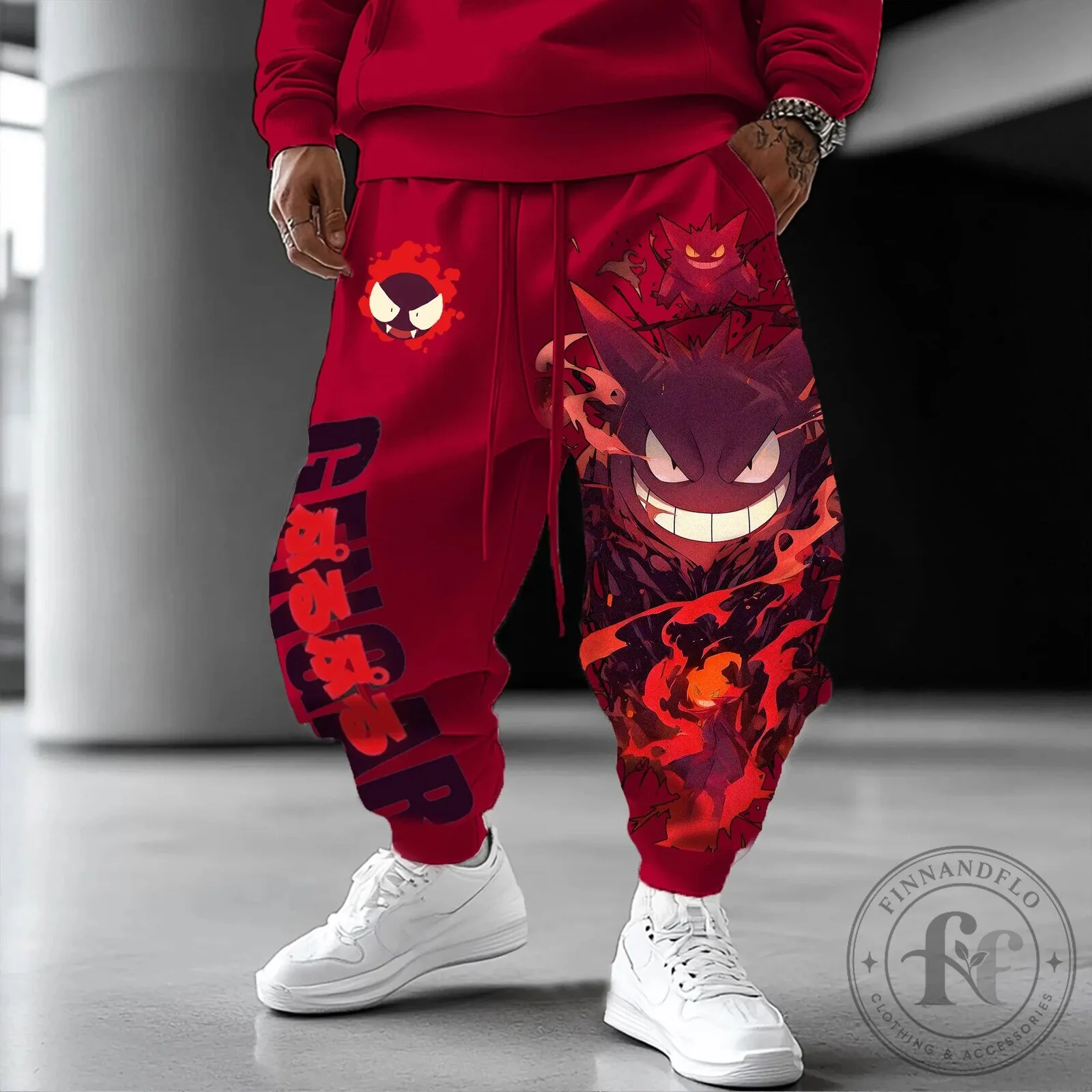Pokemon Gengar Ghost Type Character Graphic Print Jogger Pants