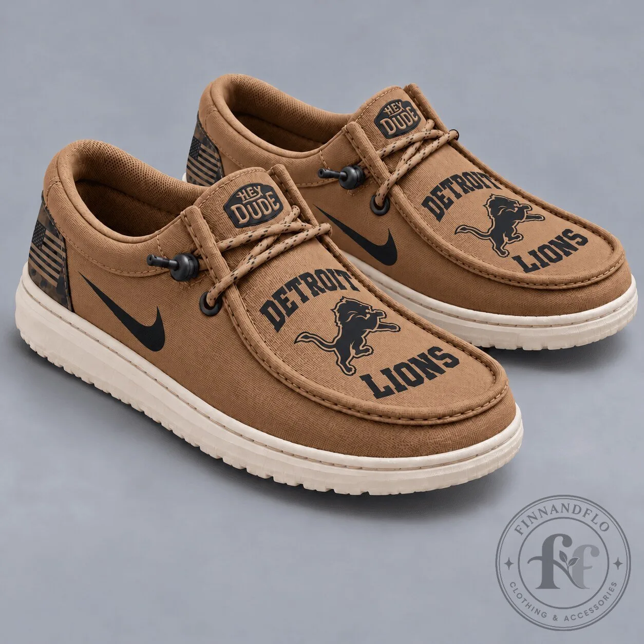 Detroit Lions Football Team Logo Brown Casual Shoes for Men and Women 2 Detroit Lions Football Team Logo Brown Casual Shoes for Men and Women