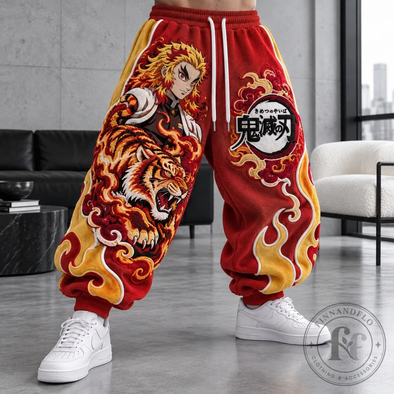 Demon Slayer Kimetsu no Yaiba Kyojuro Rengoku Anime Sweatpants