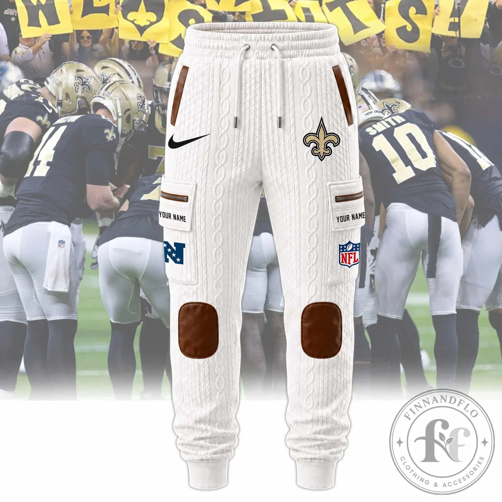 New Orleans Saints Sherpa Hooded Jacket and Pants Set for Football Fans 36 New Orleans Saints Sherpa Hooded Jacket and Pants Set for Football Fans