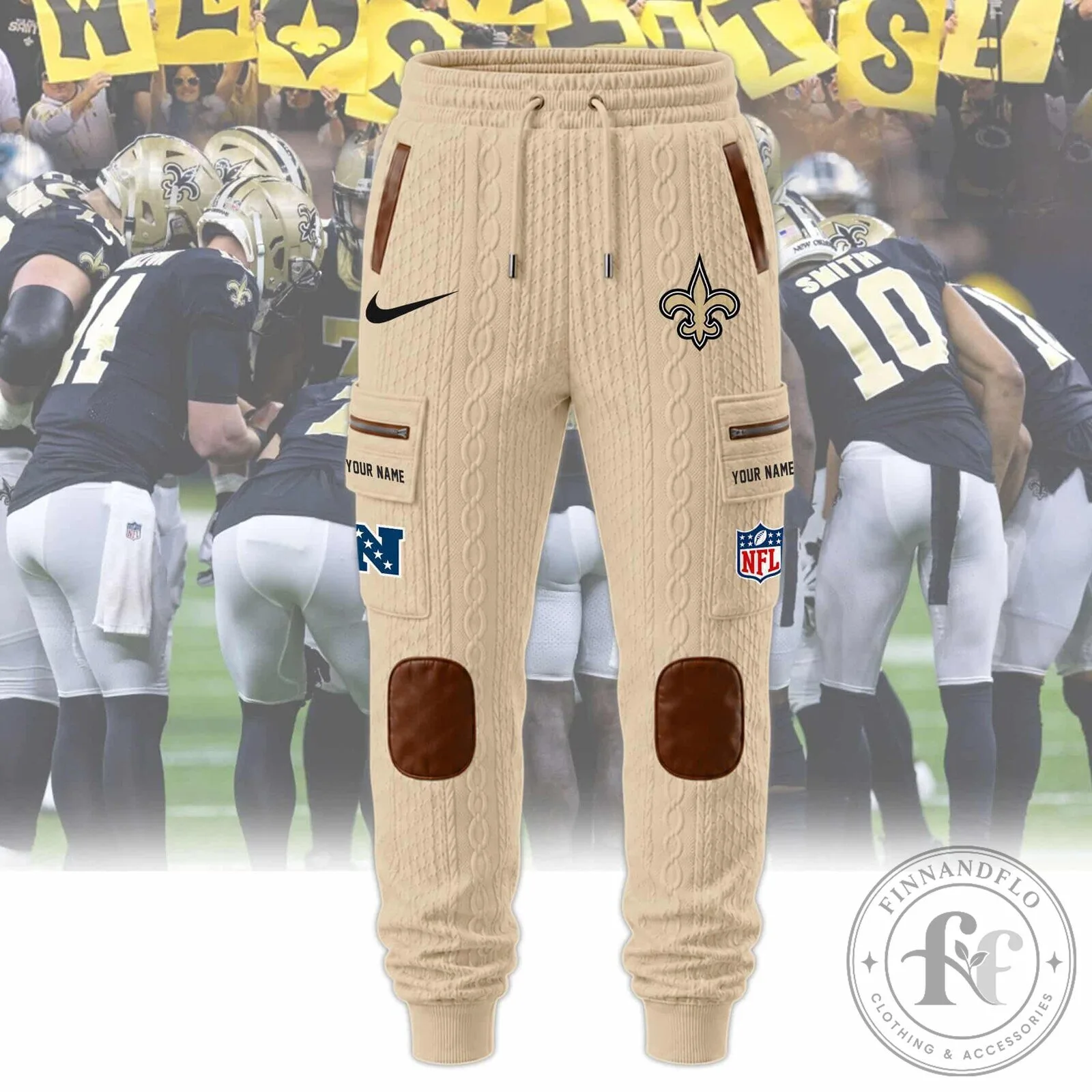 New Orleans Saints Sherpa Hooded Jacket and Pants Set for Football Fans 39 New Orleans Saints Sherpa Hooded Jacket and Pants Set for Football Fans