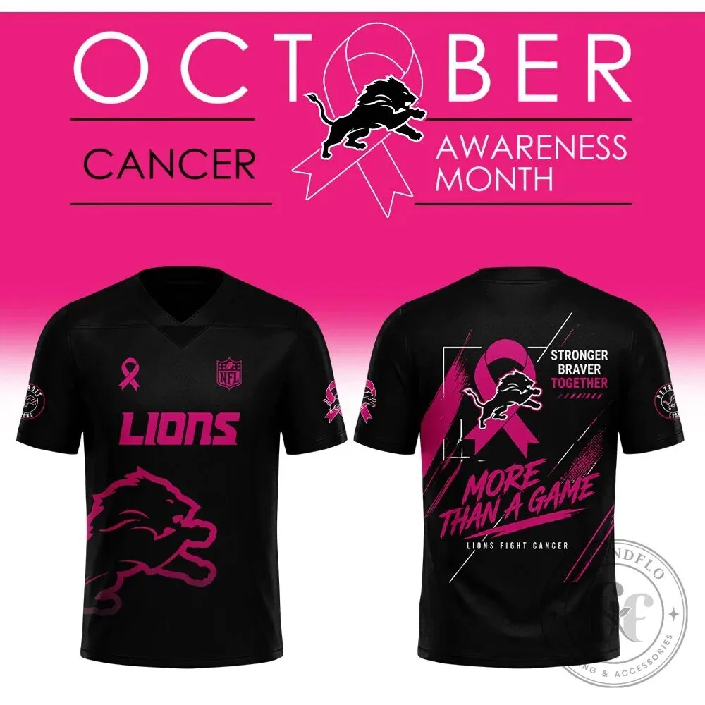 Detroit Lions Cancer Awareness Month October Football Jersey