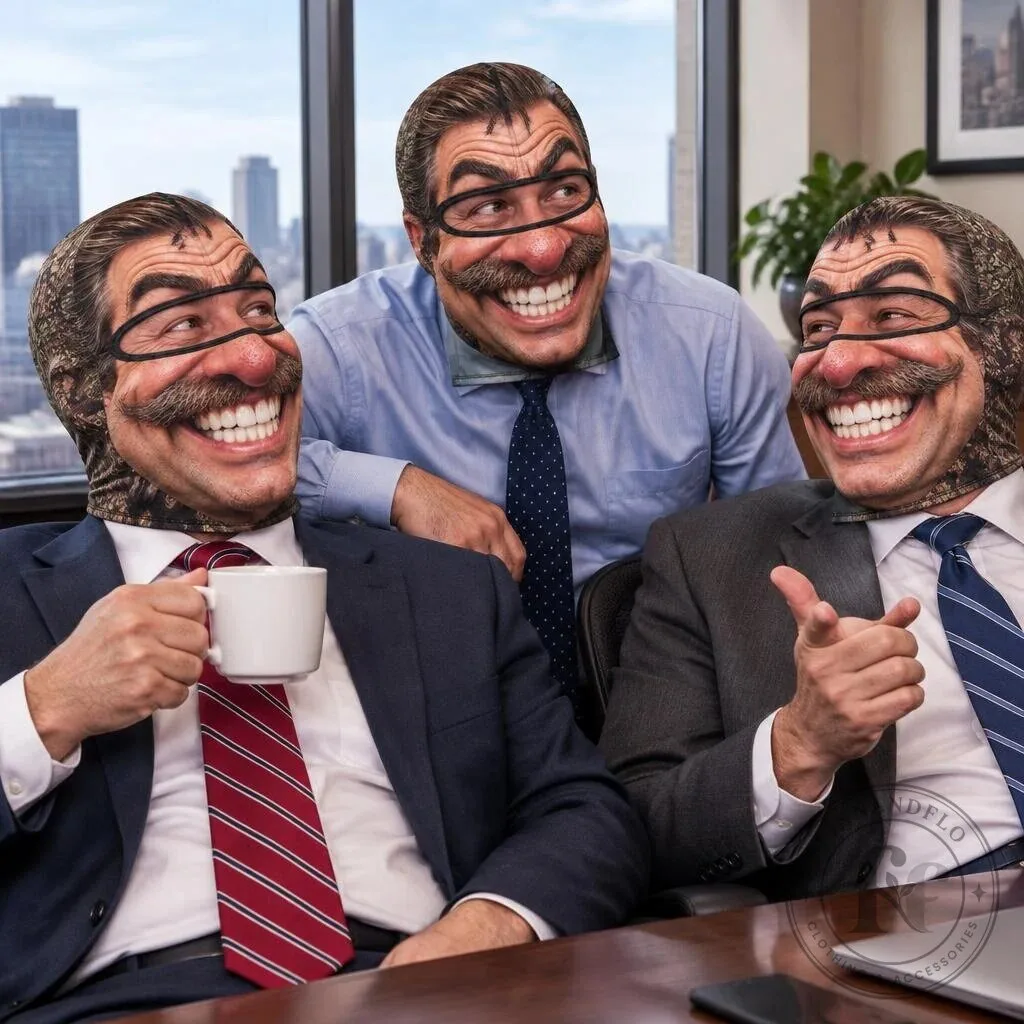 Funny Office Boss Costume Headwear Halloween Party Balaclava Face Mask 9 Funny Office Boss Costume Headwear Halloween Party Balaclava Face Mask