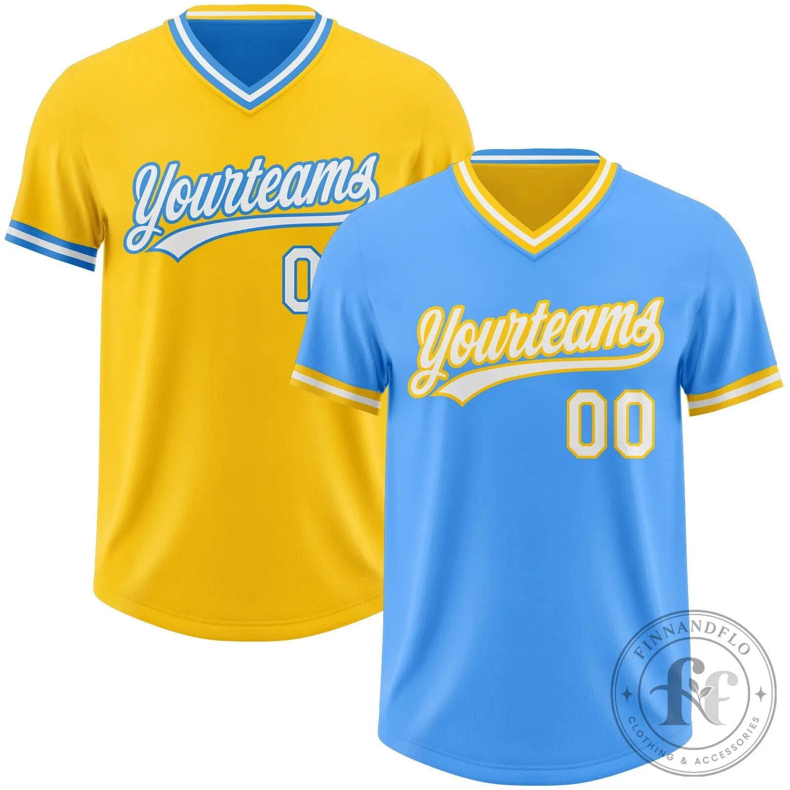 Custom Reversible Baseball Jersey with Yourteams Logo and Number 00