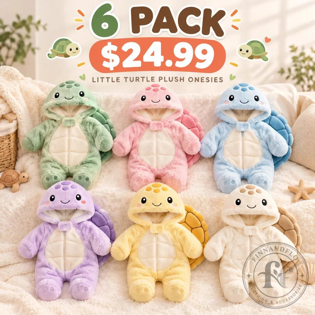 Cute Baby Turtle Plush Onesie Bodysuit for Infants and Toddlers Cute Baby Turtle Plush Onesie Bodysuit for Infants and Toddlers