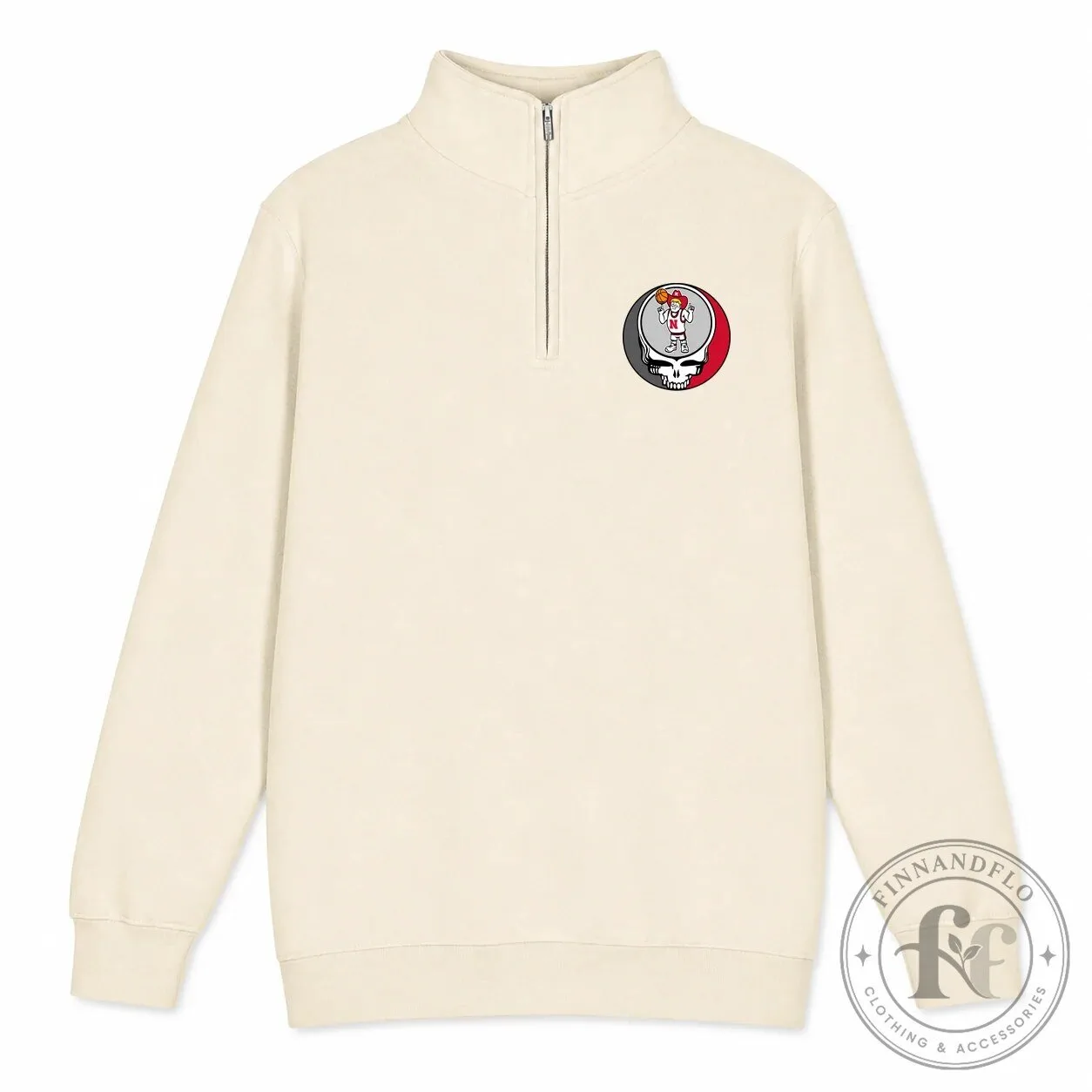 Grateful Dead Steal Your Face Quarter-Zip Pullover Sweatshirt - University of Nebraska Merch 14 Grateful Dead Steal Your Face Quarter-Zip Pullover Sweatshirt - University of Nebraska Merch