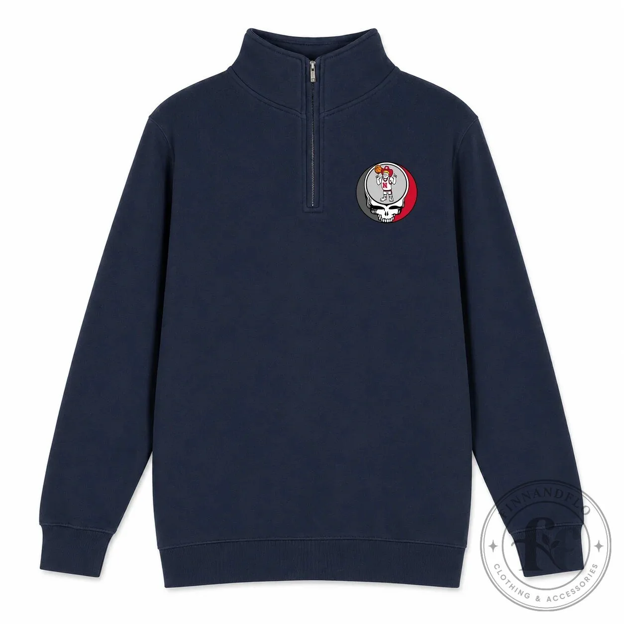 Grateful Dead Steal Your Face Quarter-Zip Pullover Sweatshirt - University of Nebraska Merch 15 Grateful Dead Steal Your Face Quarter-Zip Pullover Sweatshirt - University of Nebraska Merch