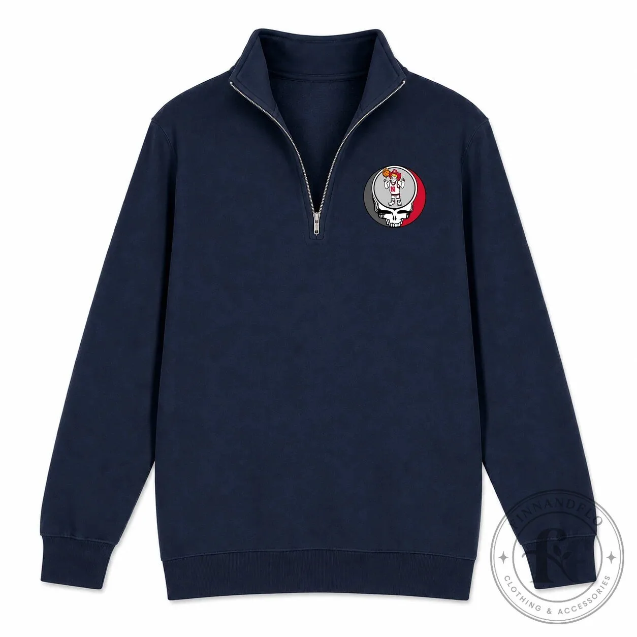 Grateful Dead Steal Your Face Quarter-Zip Pullover Sweatshirt - University of Nebraska Merch 16 Grateful Dead Steal Your Face Quarter-Zip Pullover Sweatshirt - University of Nebraska Merch