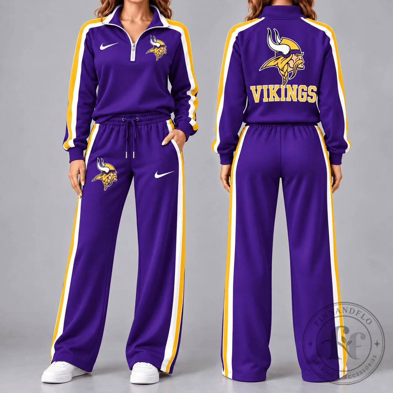 Minnesota Vikings Women's Purple Quarter-Zip Track Jacket