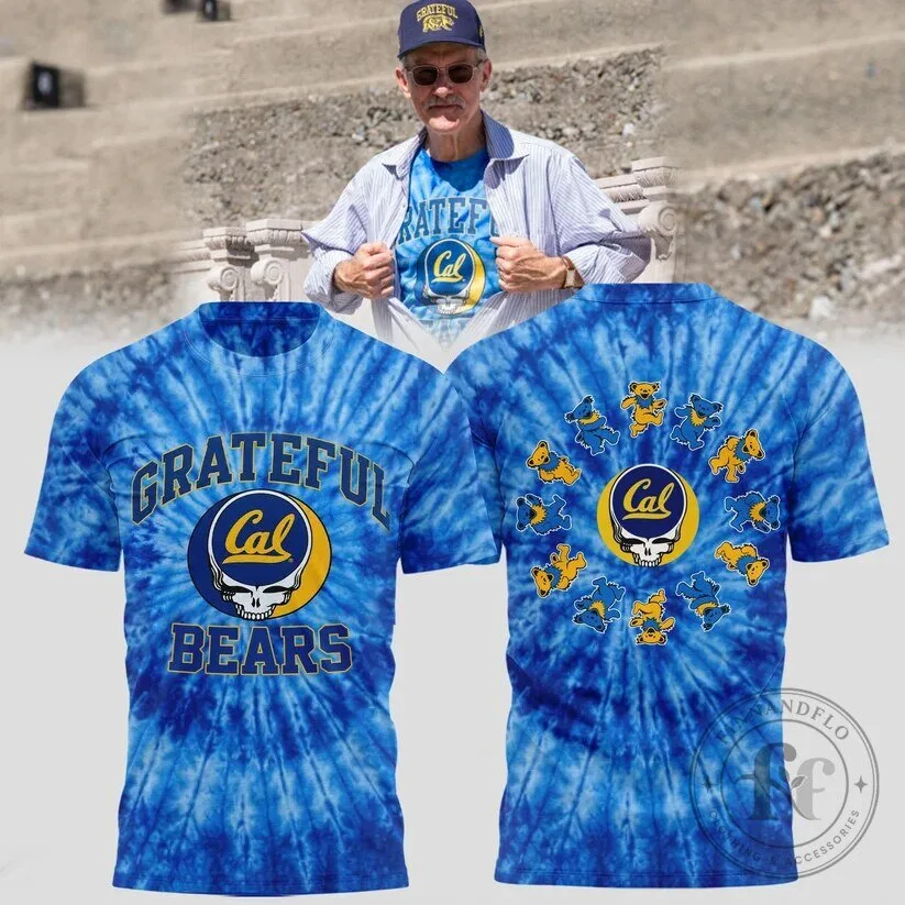 Tie-Dye T-Shirt with Grateful Dead and California Golden Bears Football Theme