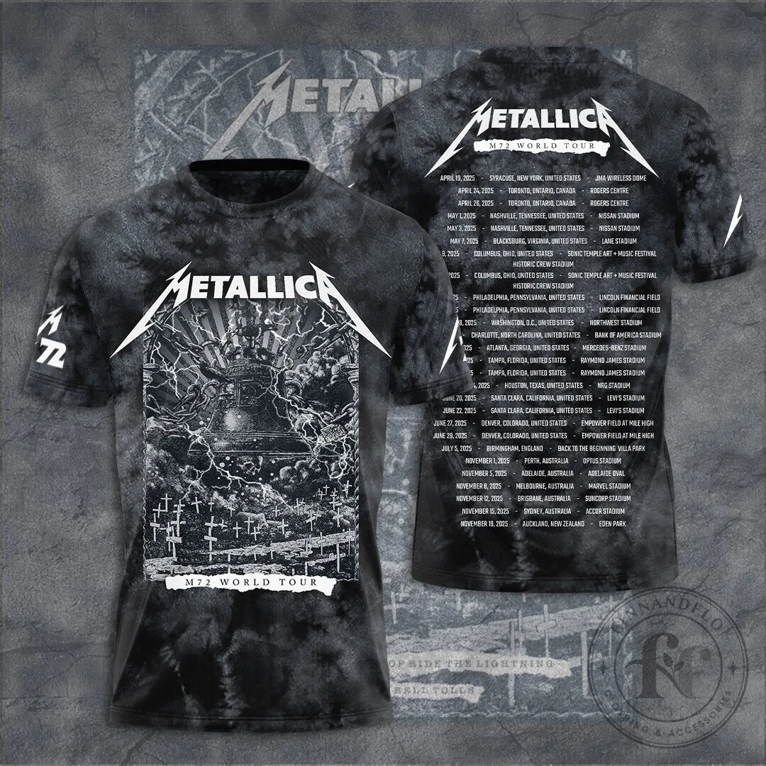 Metallica M72 World Tour Tie-Dye Concert T-Shirt 2 Metallica M72 World Tour Tie-Dye Concert T-Shirt