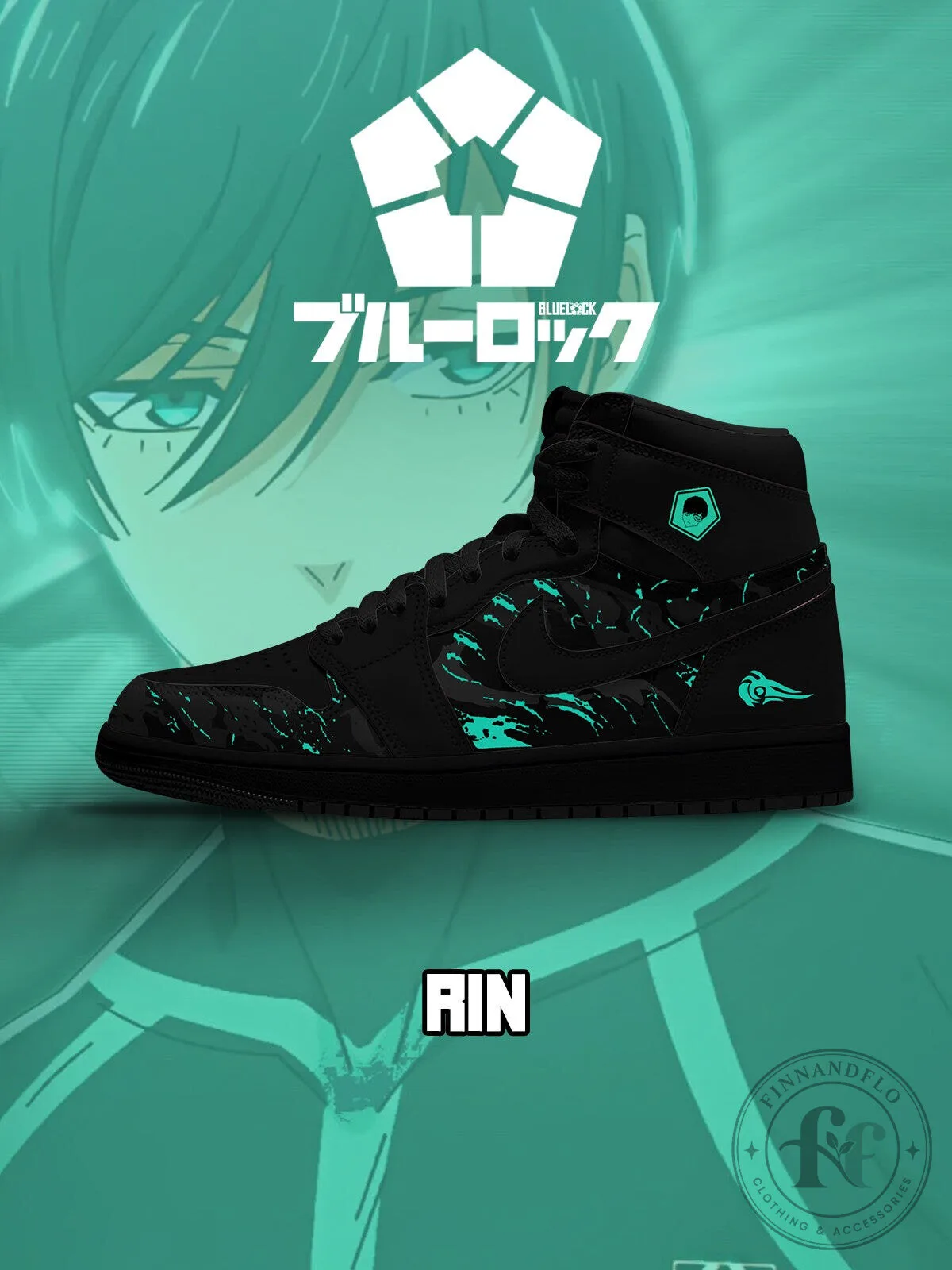 Blue Lock Rin Itoshi Anime Character High-Top Sneakers