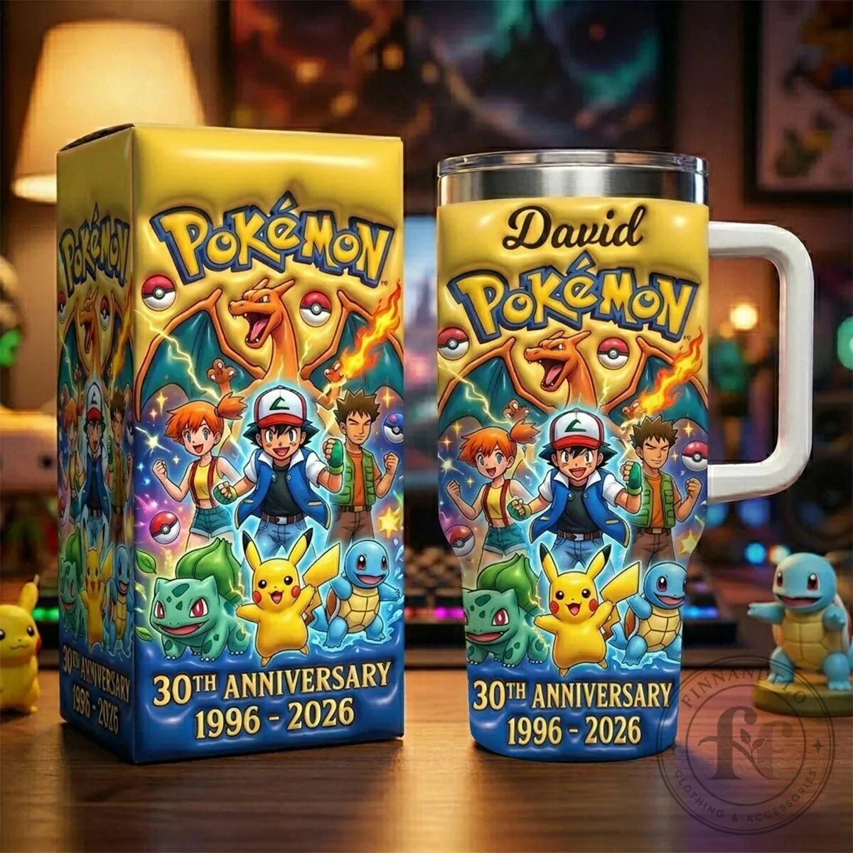 Pokemon 30th Anniversary Personalized Ash Misty Brock Pikachu Charmander Squirtle Tumbler 5 Pokemon 30th Anniversary Personalized Ash Misty Brock Pikachu Charmander Squirtle Tumbler