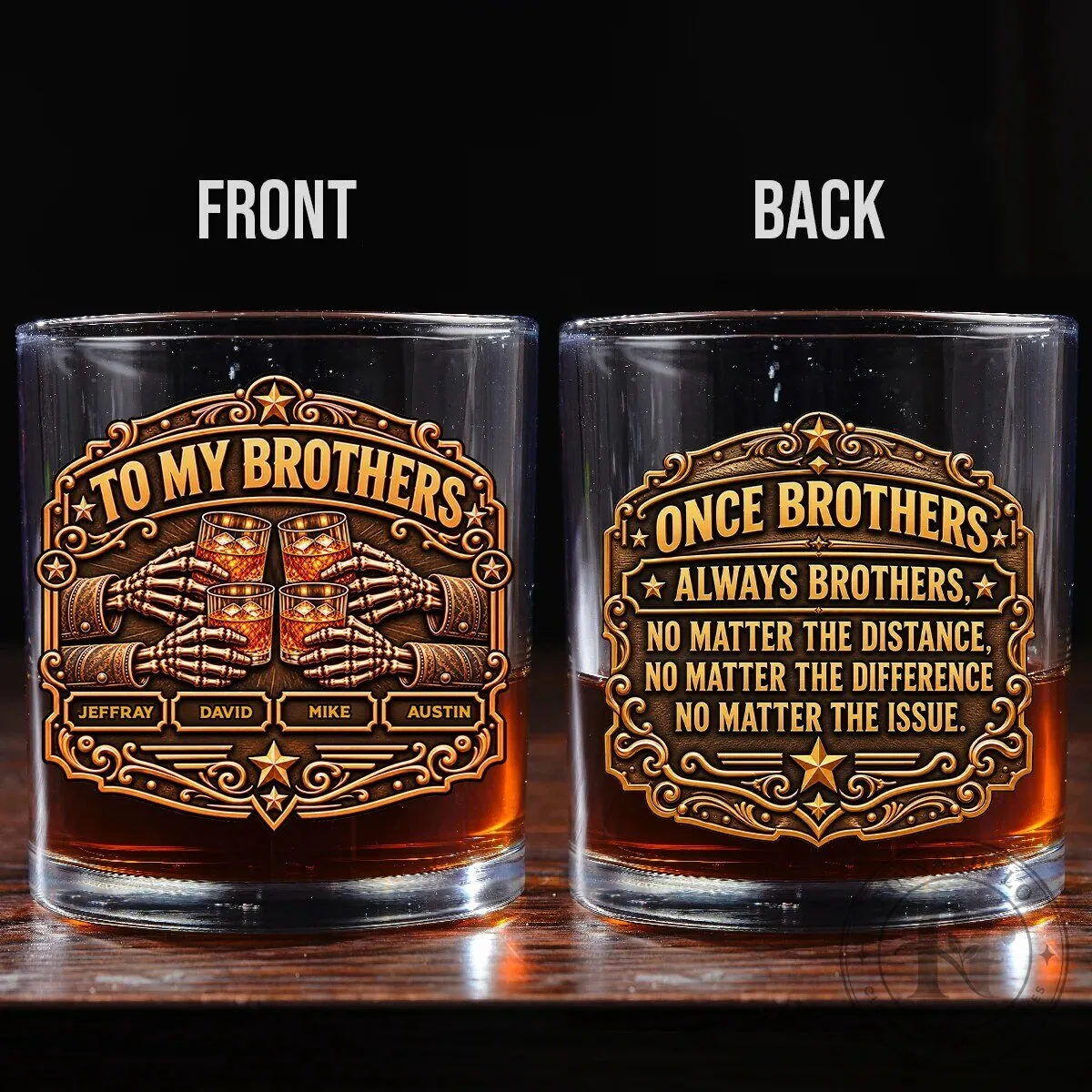 Personalized To My Brothers Once Brothers Always Brothers Whiskey Glass 14 Personalized To My Brothers Once Brothers Always Brothers Whiskey Glass