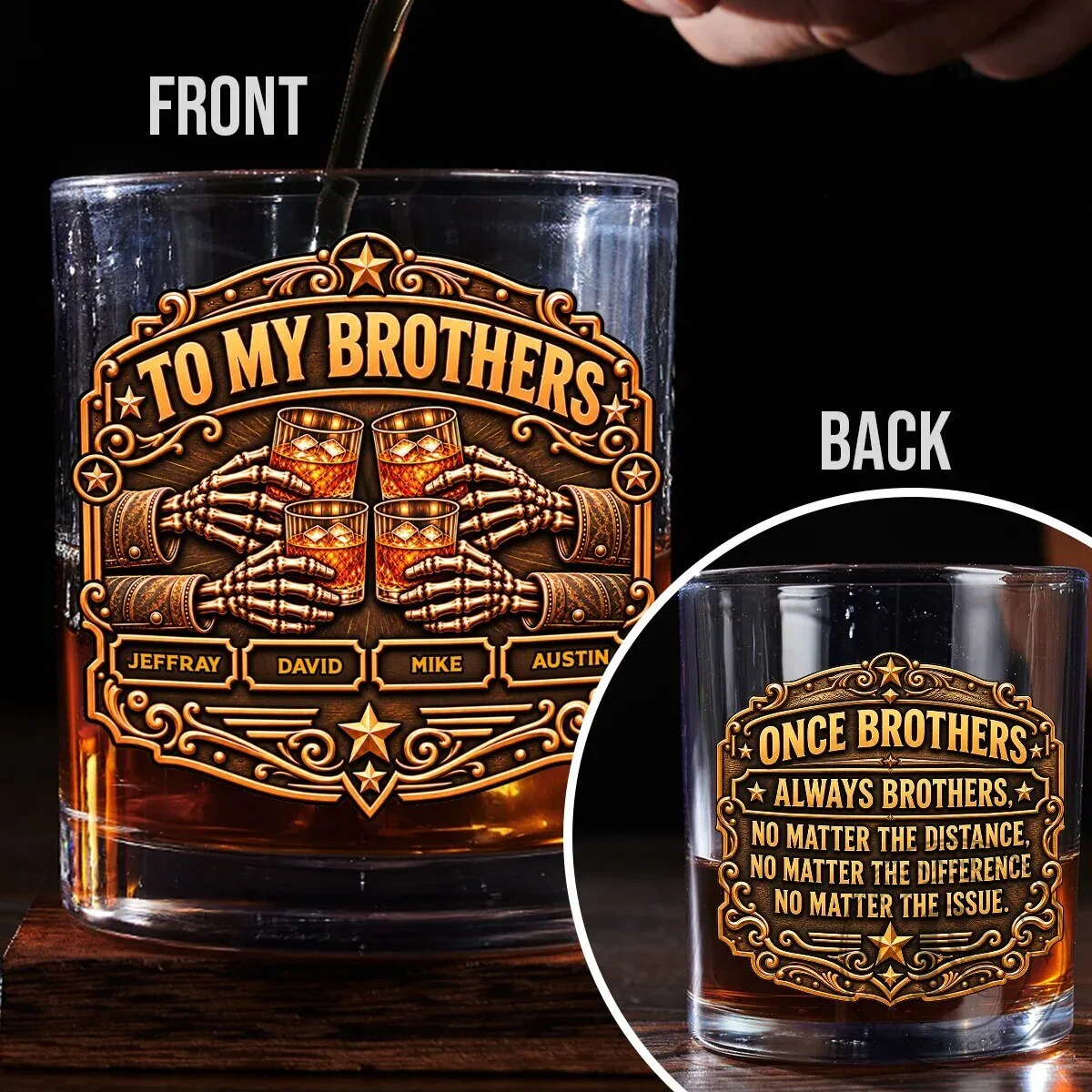 Personalized To My Brothers Once Brothers Always Brothers Whiskey Glass 15 Personalized To My Brothers Once Brothers Always Brothers Whiskey Glass
