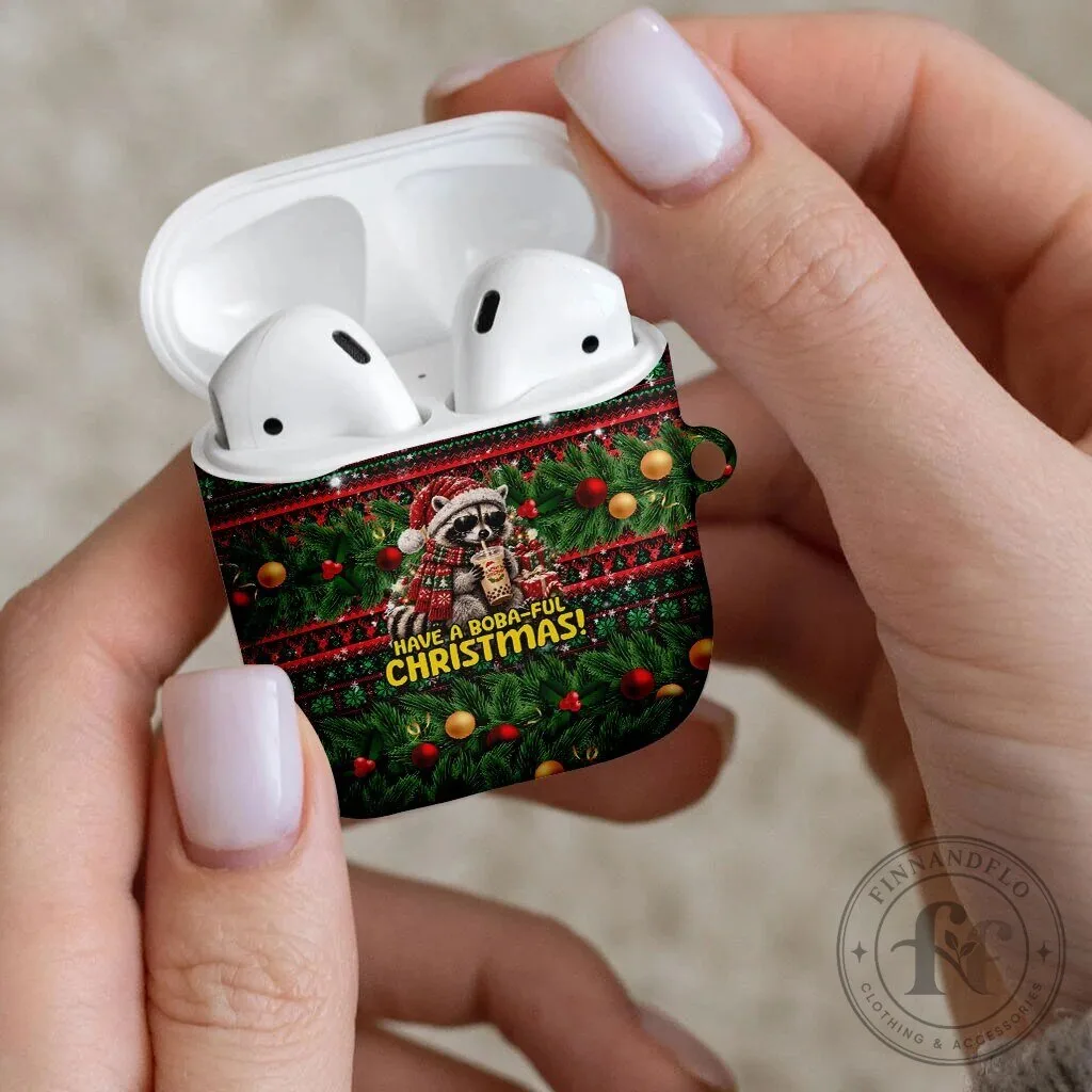 Christmas Raccoon Drinking Bubble Tea AirPods Case Funny Holiday Gift 10 Christmas Raccoon Drinking Bubble Tea AirPods Case Funny Holiday Gift