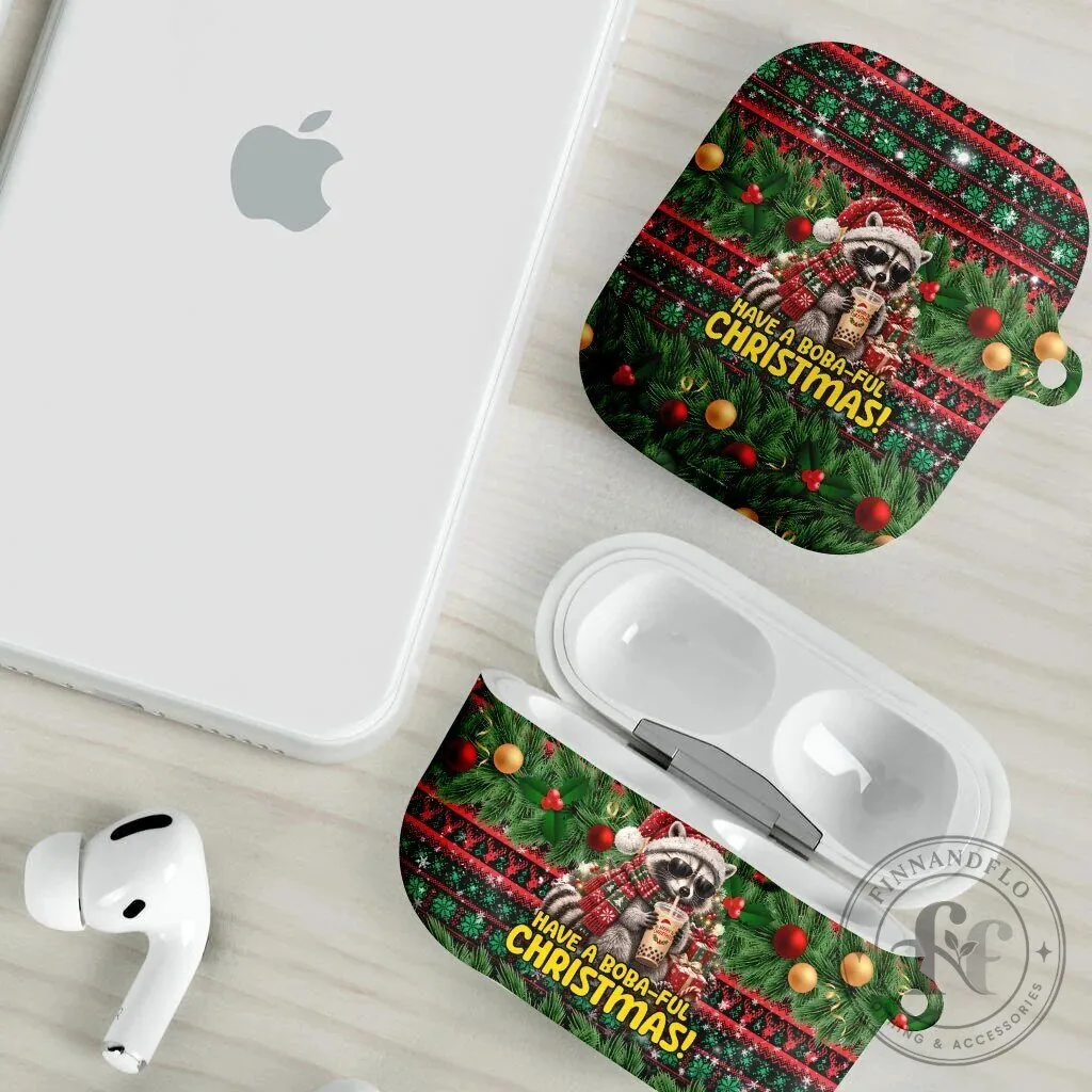 Christmas Raccoon Drinking Bubble Tea AirPods Case Funny Holiday Gift 12 Christmas Raccoon Drinking Bubble Tea AirPods Case Funny Holiday Gift