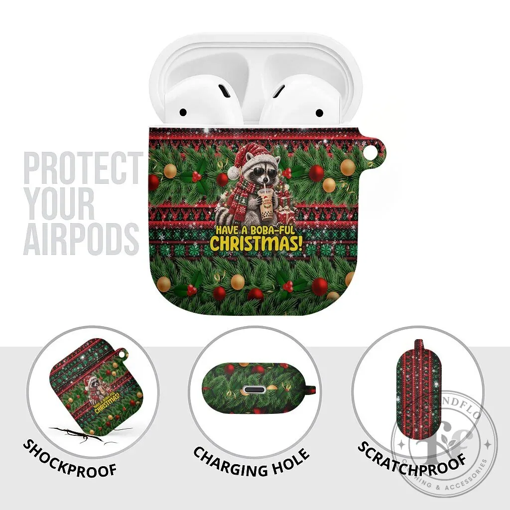 Christmas Raccoon Drinking Bubble Tea AirPods Case Funny Holiday Gift 13 Christmas Raccoon Drinking Bubble Tea AirPods Case Funny Holiday Gift