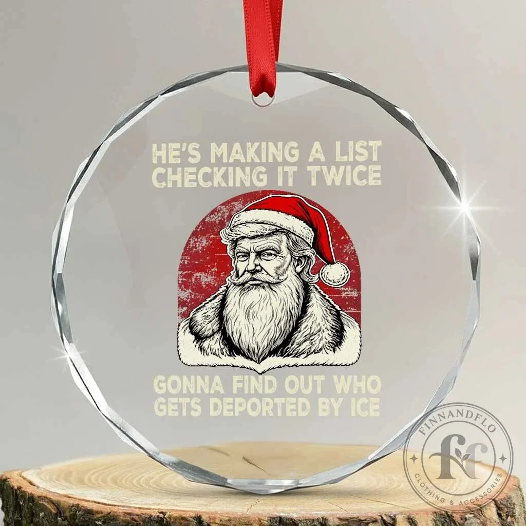 Funny Santa Claus Making A List Checking It Twice Christmas Holiday Ornament 6 Funny Santa Claus Making A List Checking It Twice Christmas Holiday Ornament