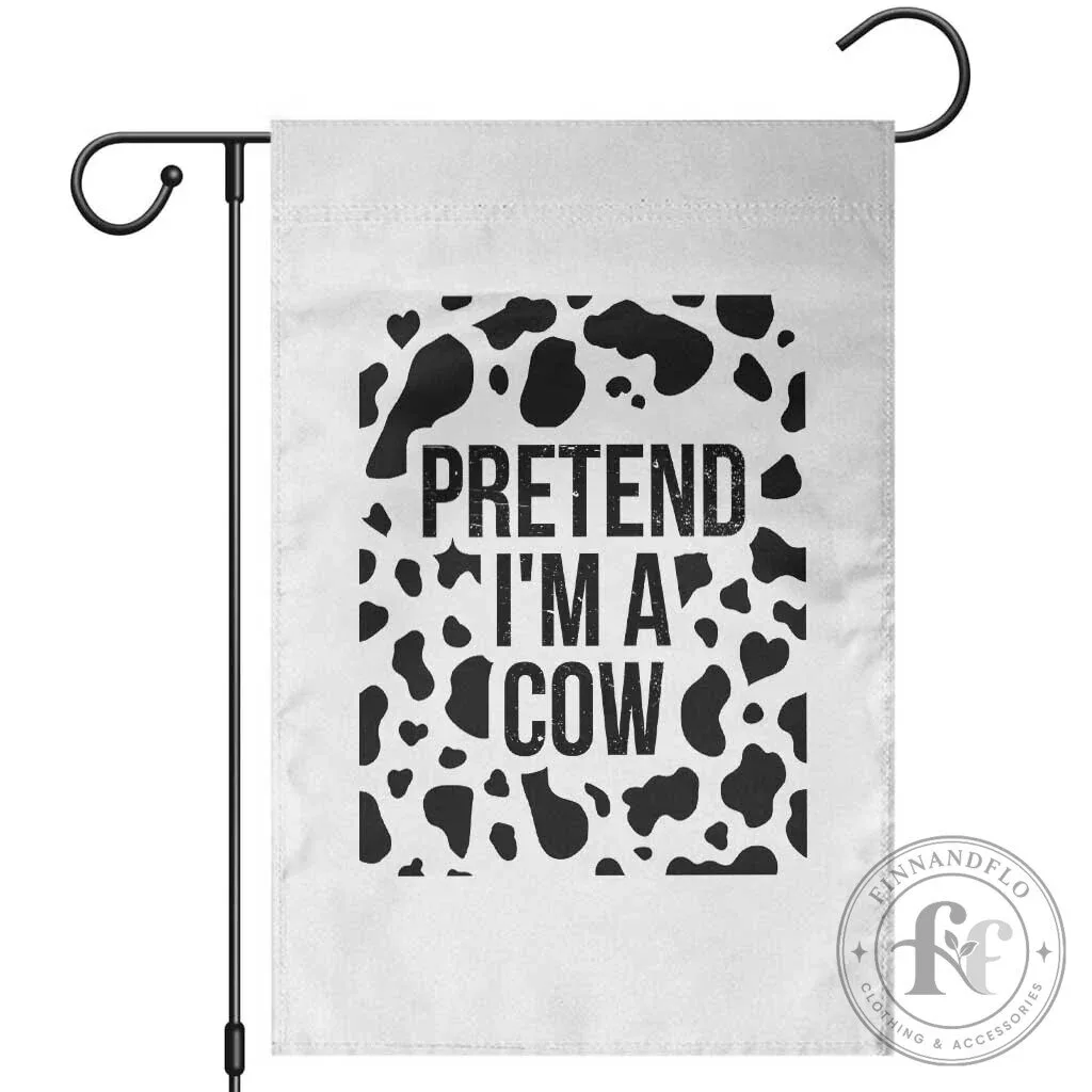 Pretend I Am A Cow Funny Halloween Costume Print Garden Flag 1 Pretend I Am A Cow Funny Halloween Costume Print Garden Flag