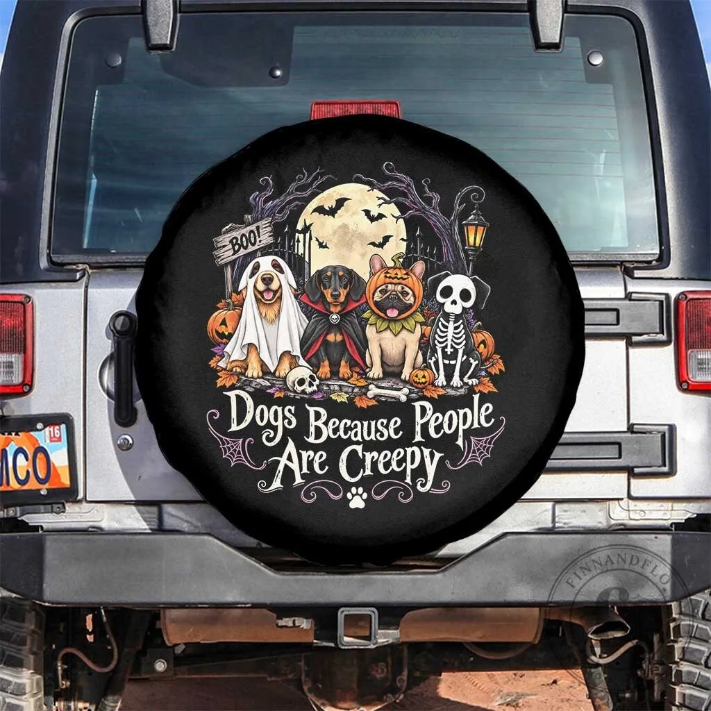 Funny Halloween Dogs Because People Are Creepy Spare Tire Cover