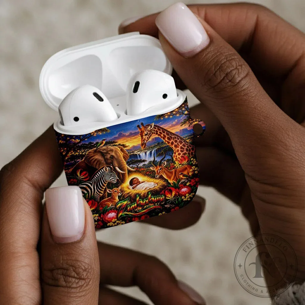 Zimbabwe Christmas Holy Family Safari Wildlife Nativity Baby Jesus AirPods Case 10 Zimbabwe Christmas Holy Family Safari Wildlife Nativity Baby Jesus AirPods Case