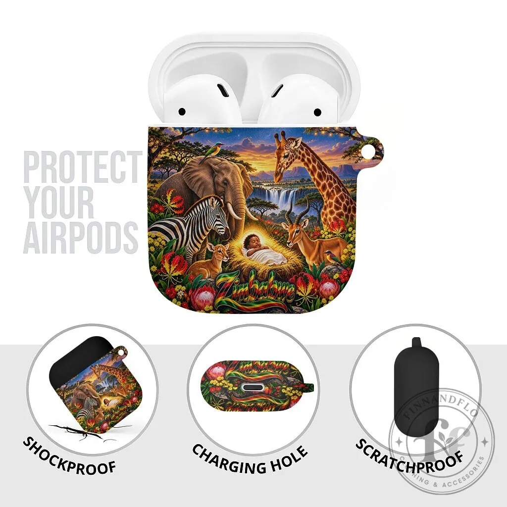 Zimbabwe Christmas Holy Family Safari Wildlife Nativity Baby Jesus AirPods Case 13 Zimbabwe Christmas Holy Family Safari Wildlife Nativity Baby Jesus AirPods Case