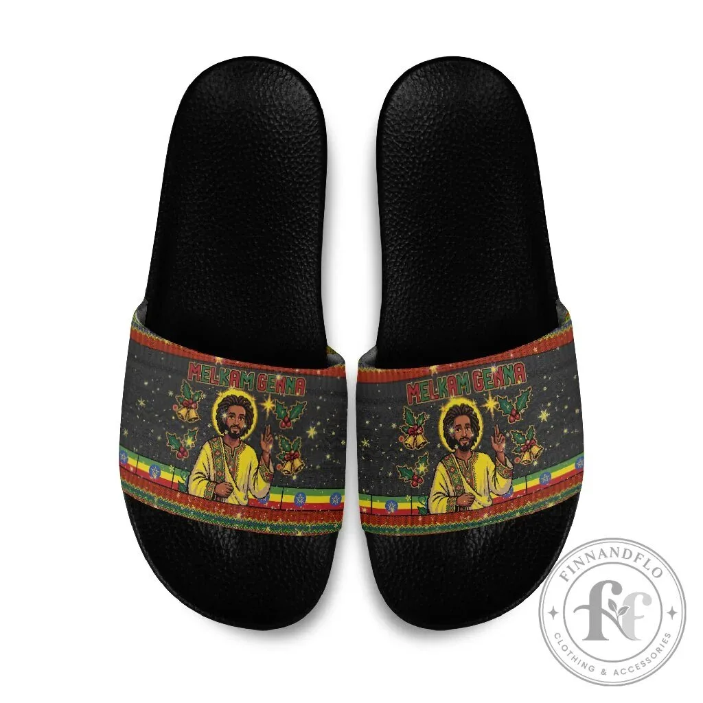 Ethiopian Melkam Genna Jesus Christ Christmas Holiday Slide Sandals 2 Ethiopian Melkam Genna Jesus Christ Christmas Holiday Slide Sandals