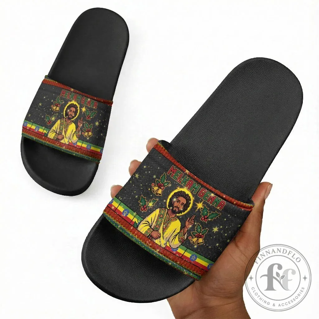 Ethiopian Melkam Genna Jesus Christ Christmas Holiday Slide Sandals 11 Ethiopian Melkam Genna Jesus Christ Christmas Holiday Slide Sandals