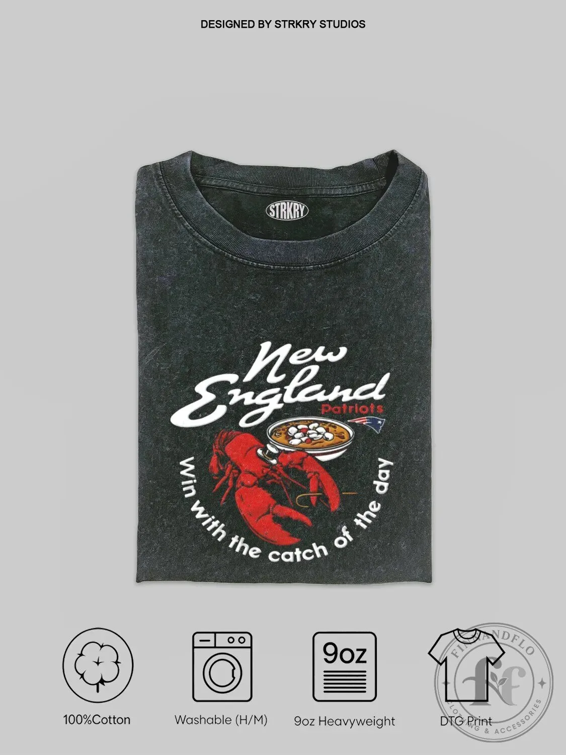 New England Patriots Win With The Catch Of The Day Lobster Seafood T-Shirt