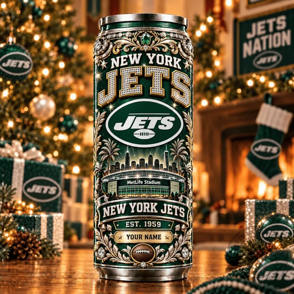 New York Jets NFL Football Personalized Can Tumbler New York Jets NFL Football Personalized Can Tumbler