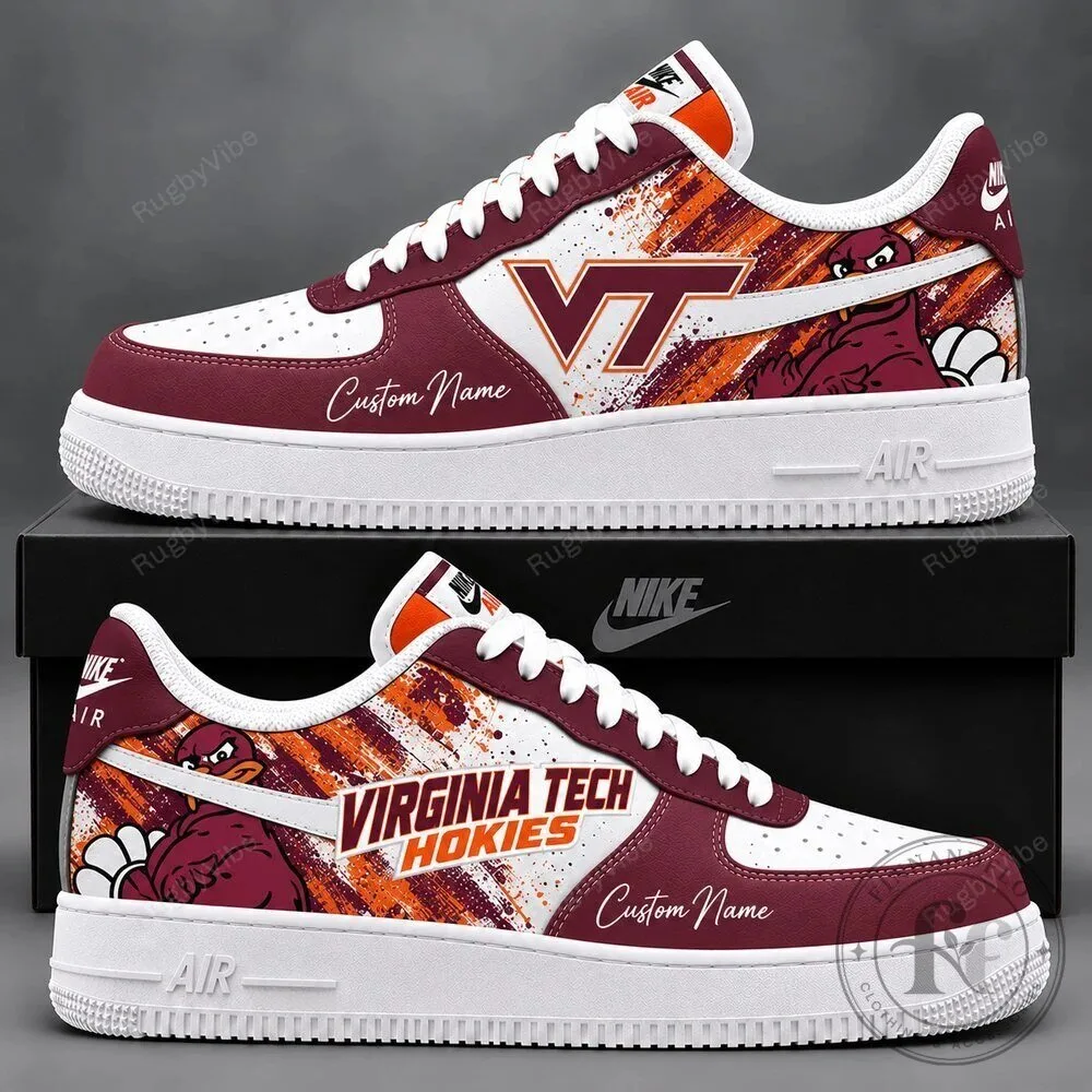Virginia Tech Hokies Custom Name NCAA Team Sport Fan Shoes 1 Virginia Tech Hokies Custom Name NCAA Team Sport Fan Shoes