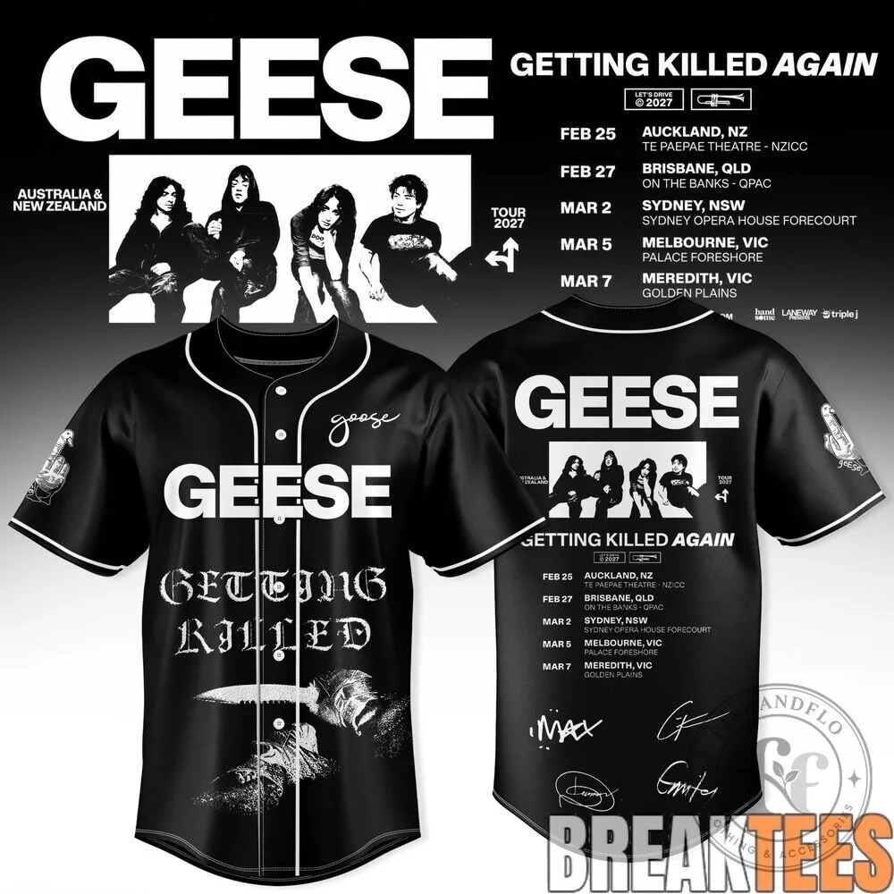 Geese Getting Killed Again Tour 2027 Black Baseball Jersey 4 Geese Getting Killed Again Tour 2027 Black Baseball Jersey
