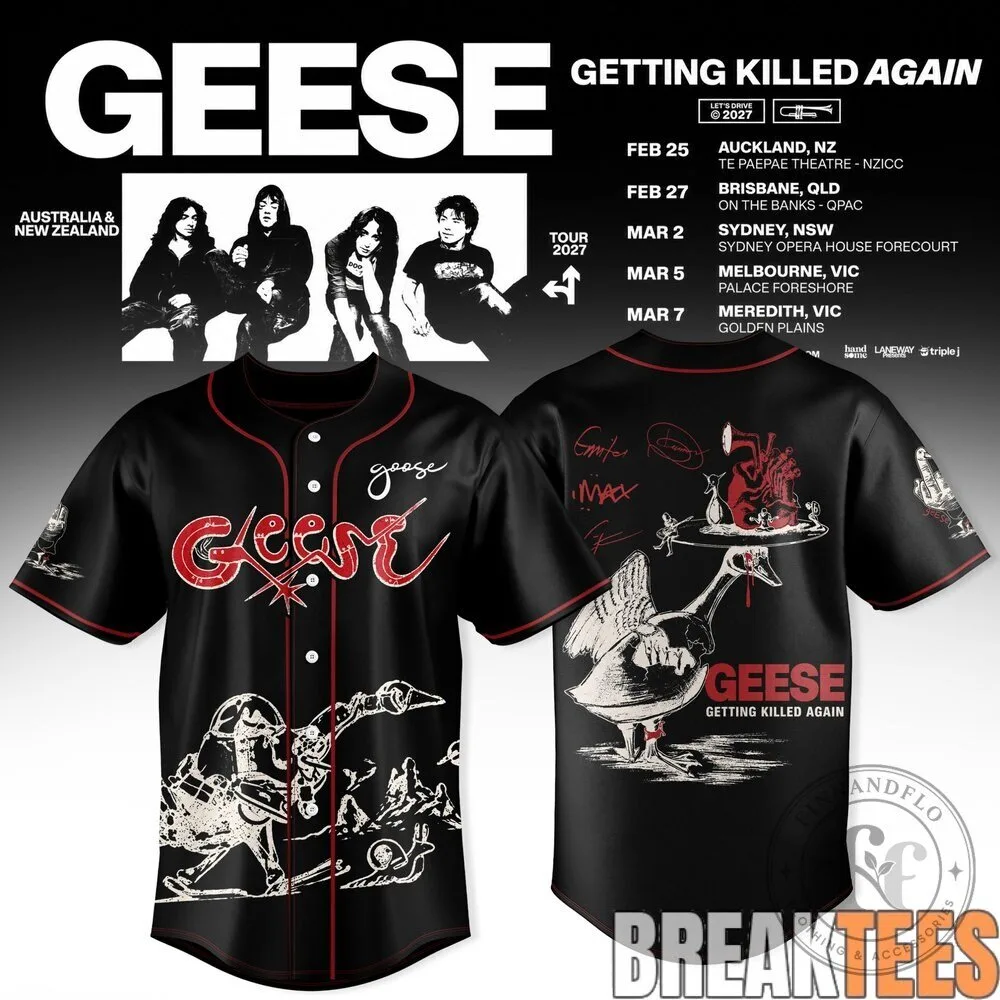 Geese Getting Killed Again Tour 2027 Black Baseball Jersey 5 Geese Getting Killed Again Tour 2027 Black Baseball Jersey