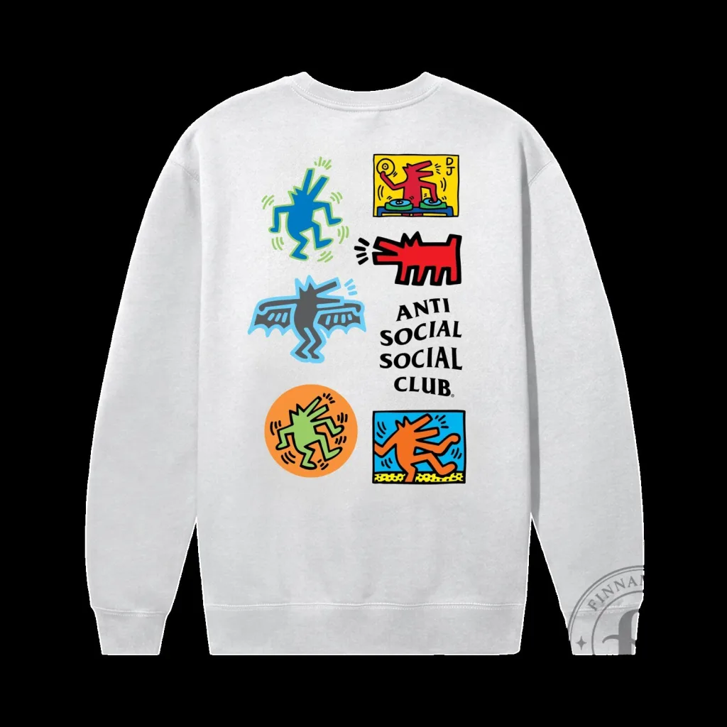 Anti Social Social Club Keith Haring Icon Graphic Crewneck Sweatshirt Anti Social Social Club Keith Haring Icon Graphic Crewneck Sweatshirt
