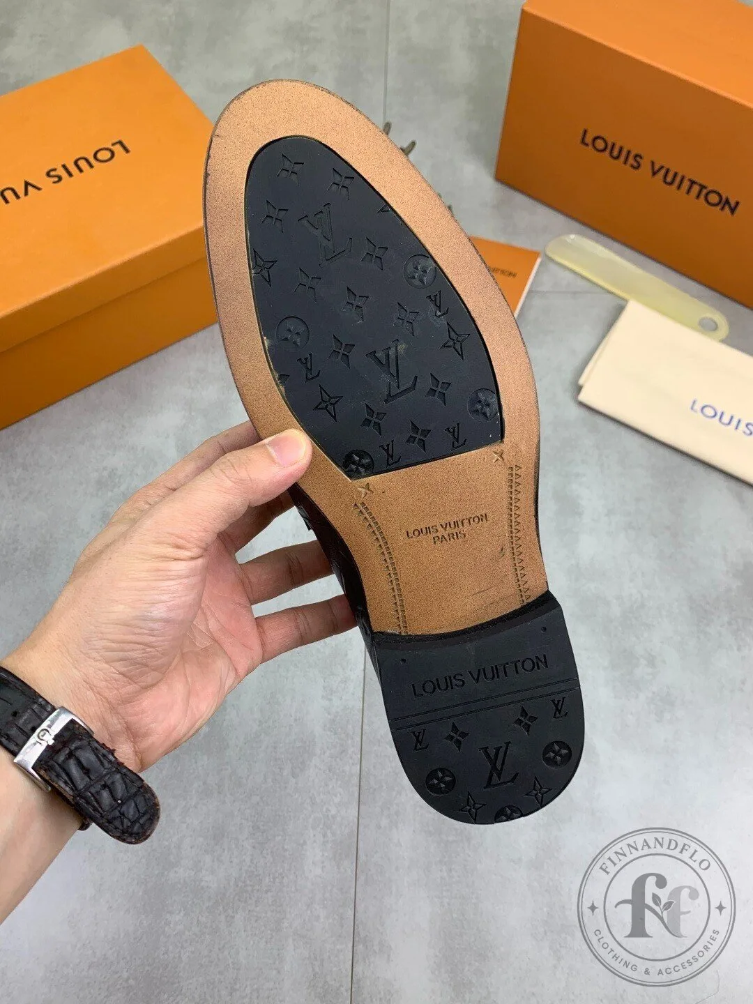 Louis Vuitton Black Leather Monogram Loafer Dress Shoes for Men 11 Louis Vuitton Black Leather Monogram Loafer Dress Shoes for Men