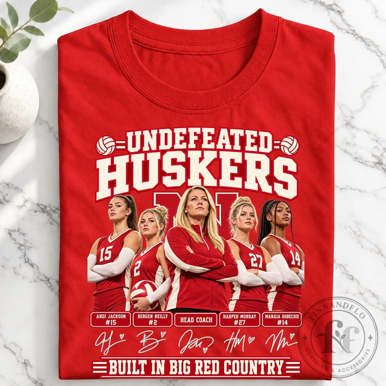 Nebraska Cornhuskers Undefeated Huskers Volleyball Team Fan T-Shirt 1 Nebraska Cornhuskers Undefeated Huskers Volleyball Team Fan T-Shirt