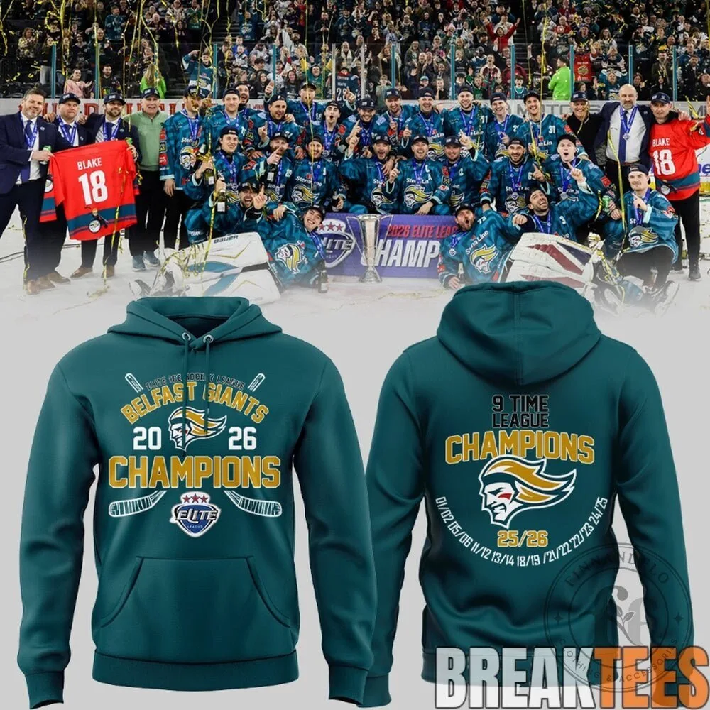2026 Elite League Champions Hoodie for Belfast Giants Ice Hockey Fans